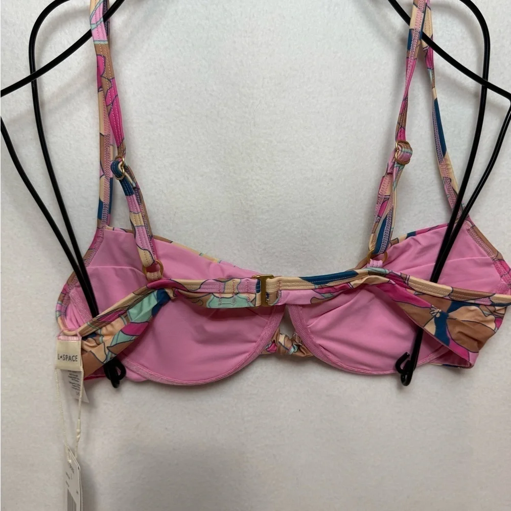 L*Space Rose Bikini Sundazed Floral Triangle Top NWT L